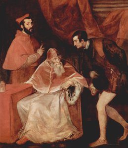 Retrato del Papa Pablo III con el cardenal Alessandro Farnese y el duque Ottavio Farnese